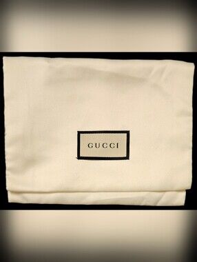 NEW Gucci Patch Silky White Envelope Dust Bag Cosmetic Pouch Jewelry Card Holder